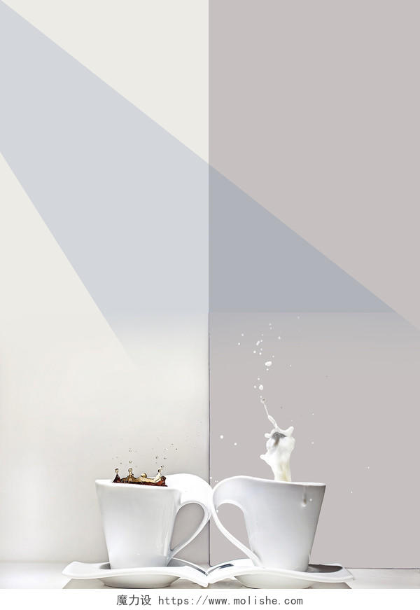 文艺时尚灰白兰饮料奶茶宣传单展板背景